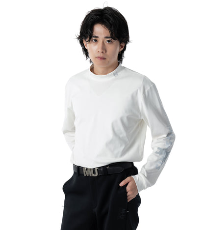 メンズ長袖モックネック