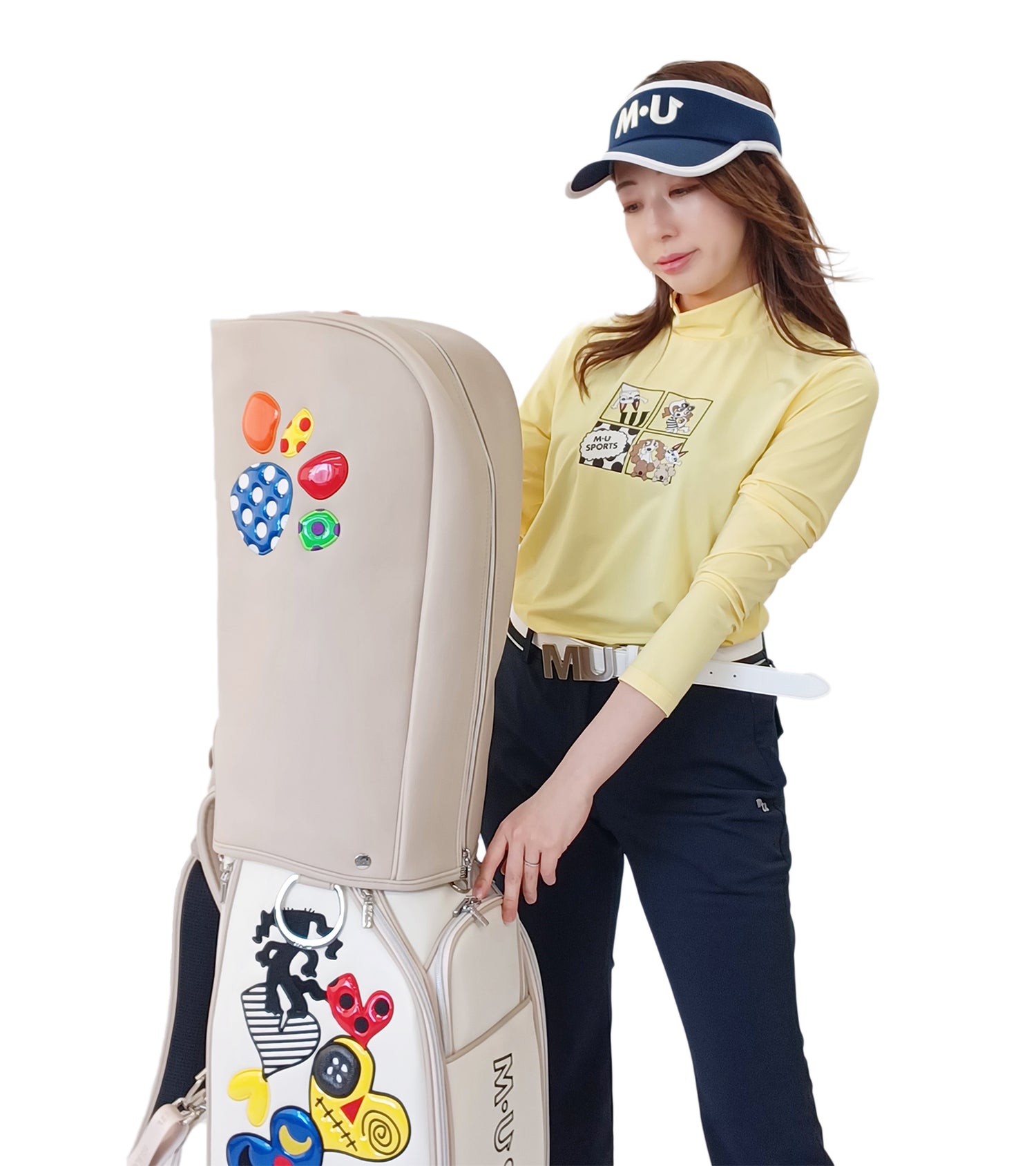 長袖ポップキャラクターモックネックプル