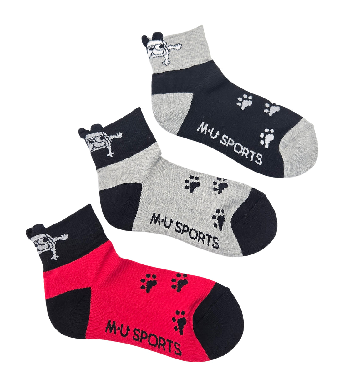 アーモ飛び出し柄ショートソックス