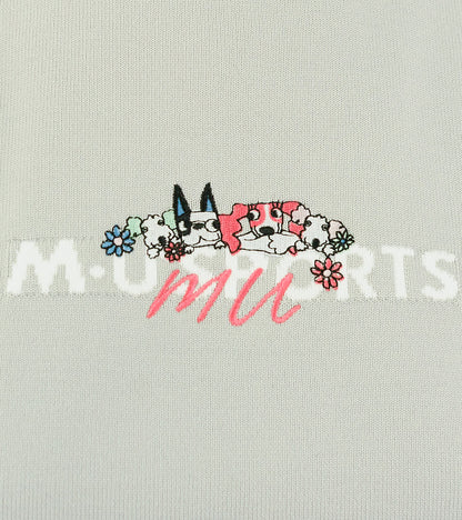 刺繍モチーフニットフーディー