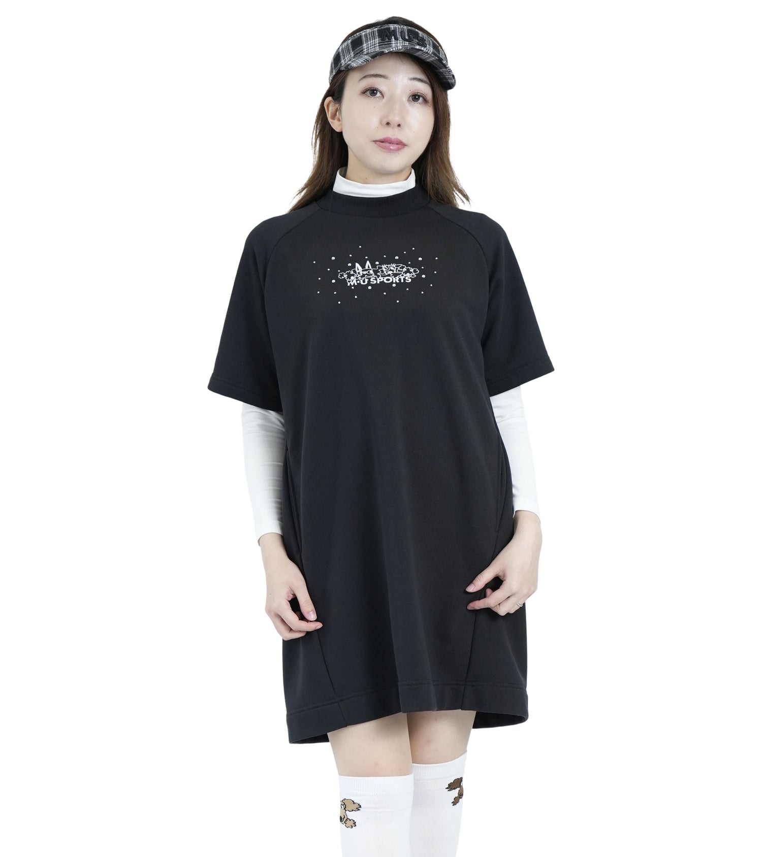 裏毛モックネックチュニック