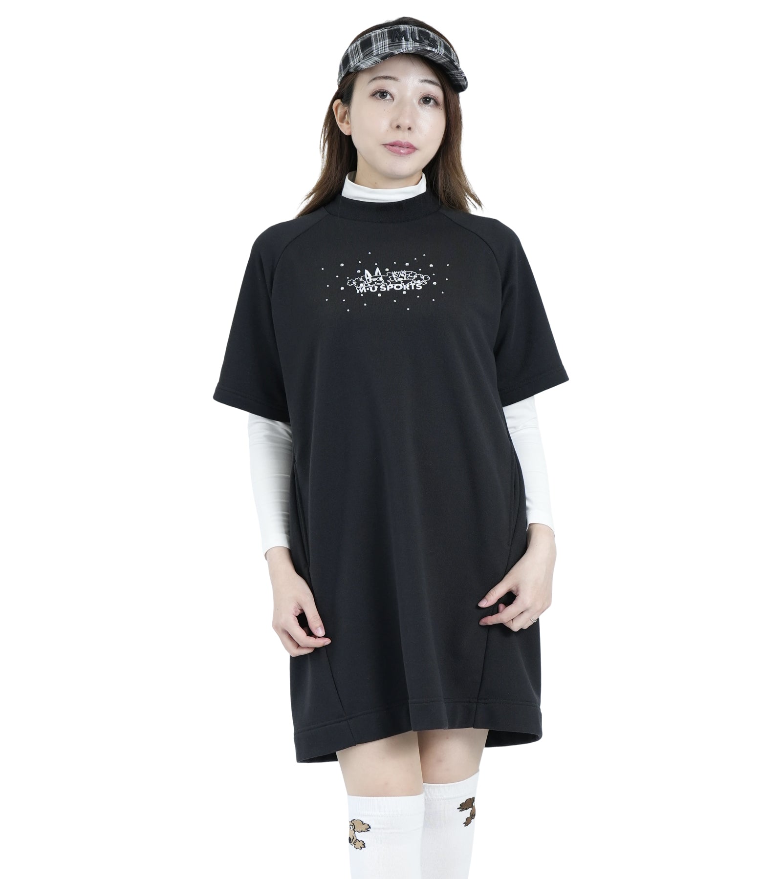 裏毛モックネックチュニック
