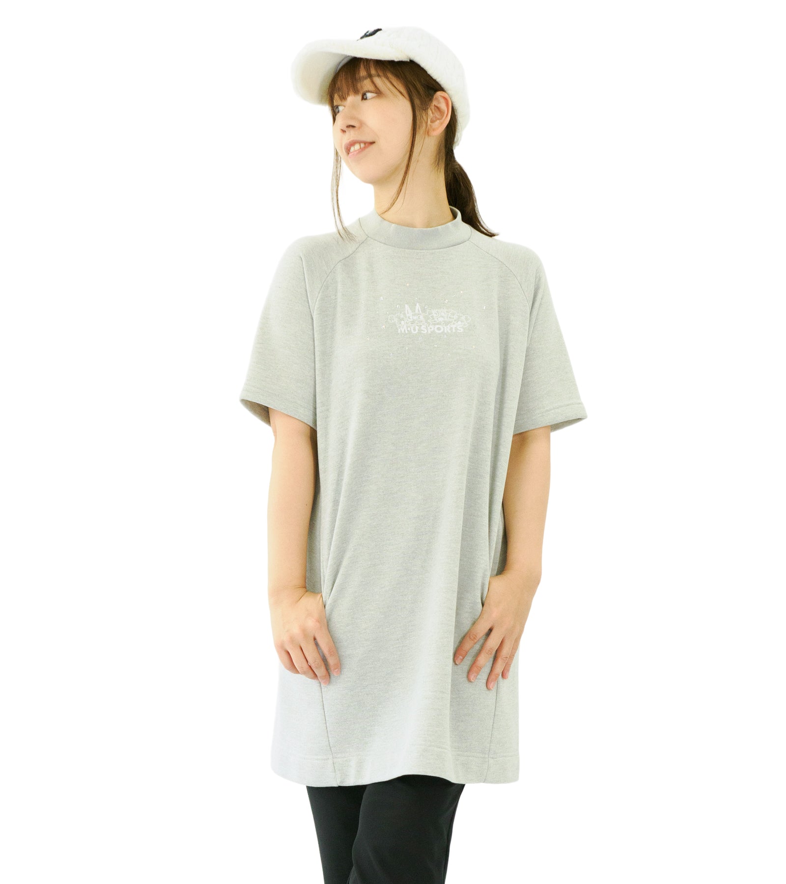 裏毛モックネックチュニック