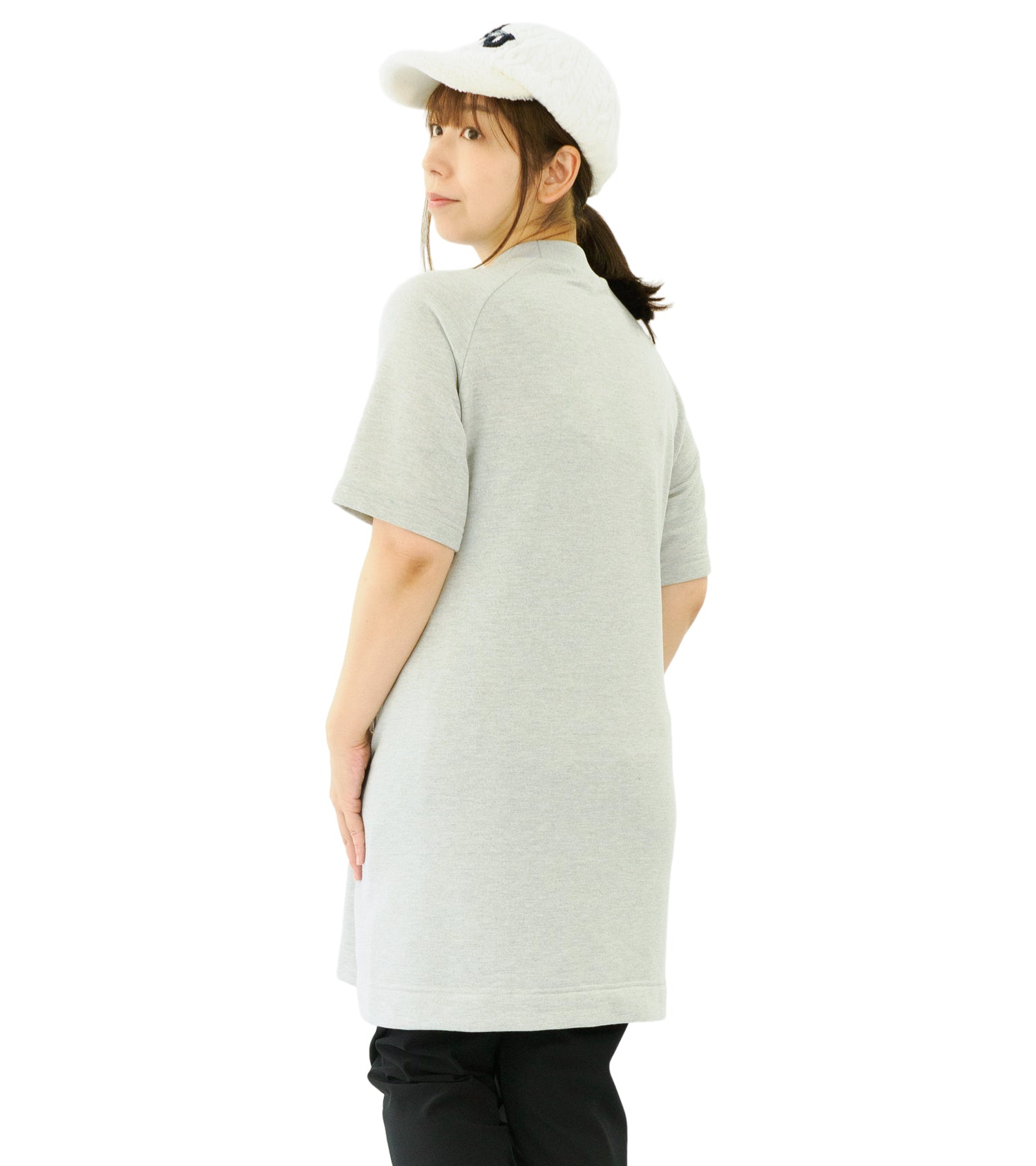 裏毛モックネックチュニック