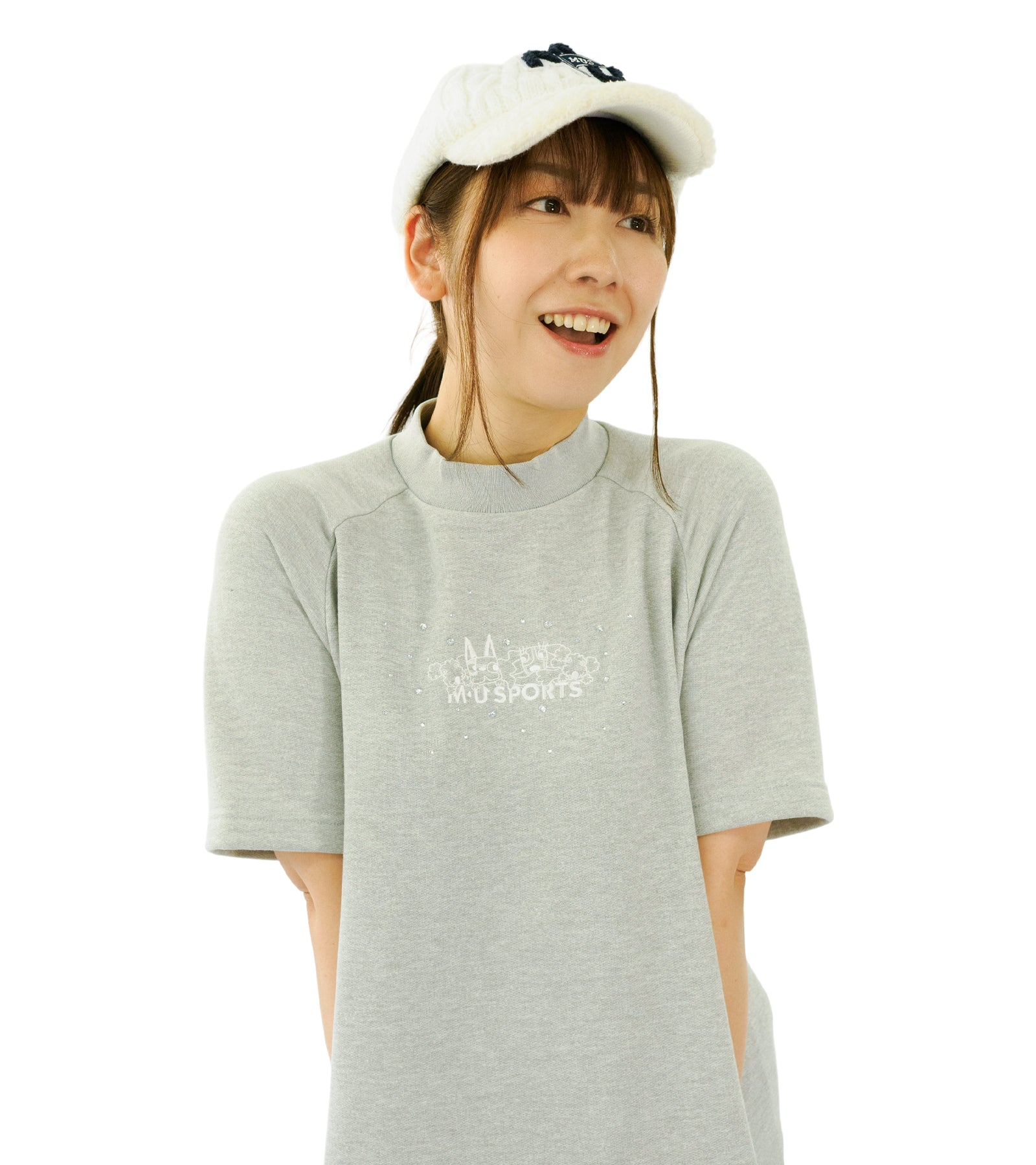 裏毛モックネックチュニック