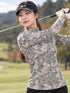 花柄モックネックTシャツ