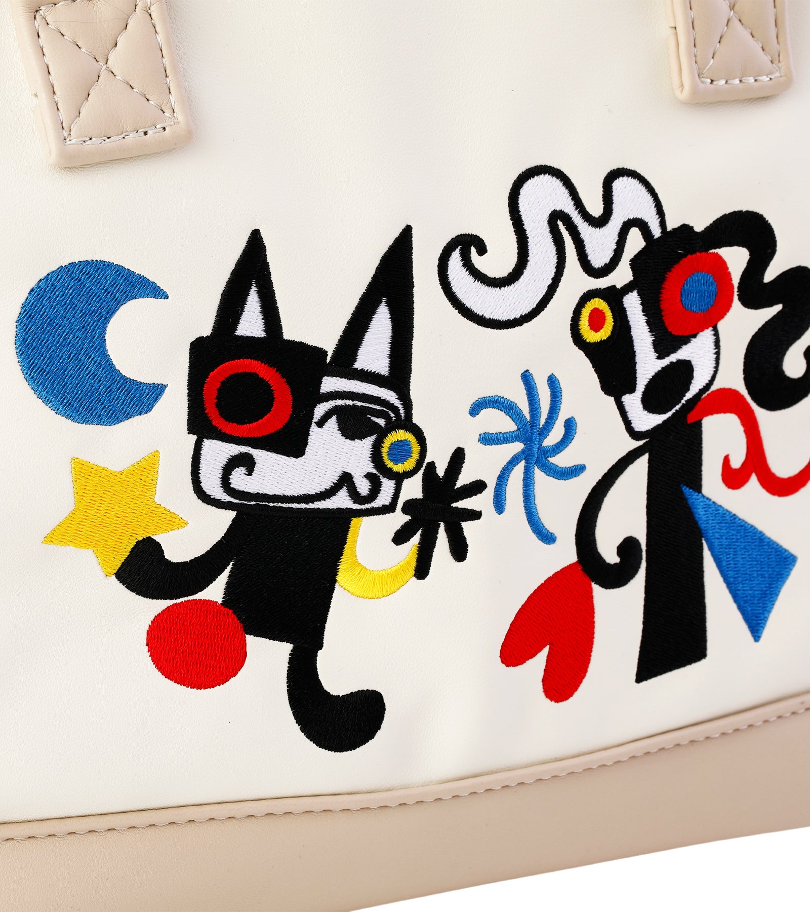 ポップアートカラフルパッチワーク刺繍カートポーチ
