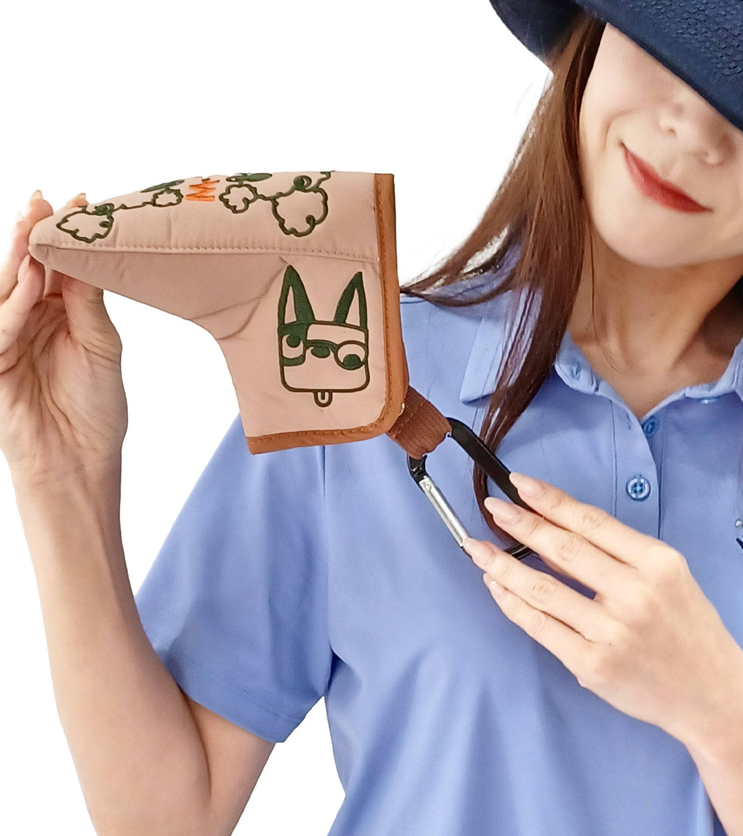 変顔キャラクター刺繍ピン型パターカバー