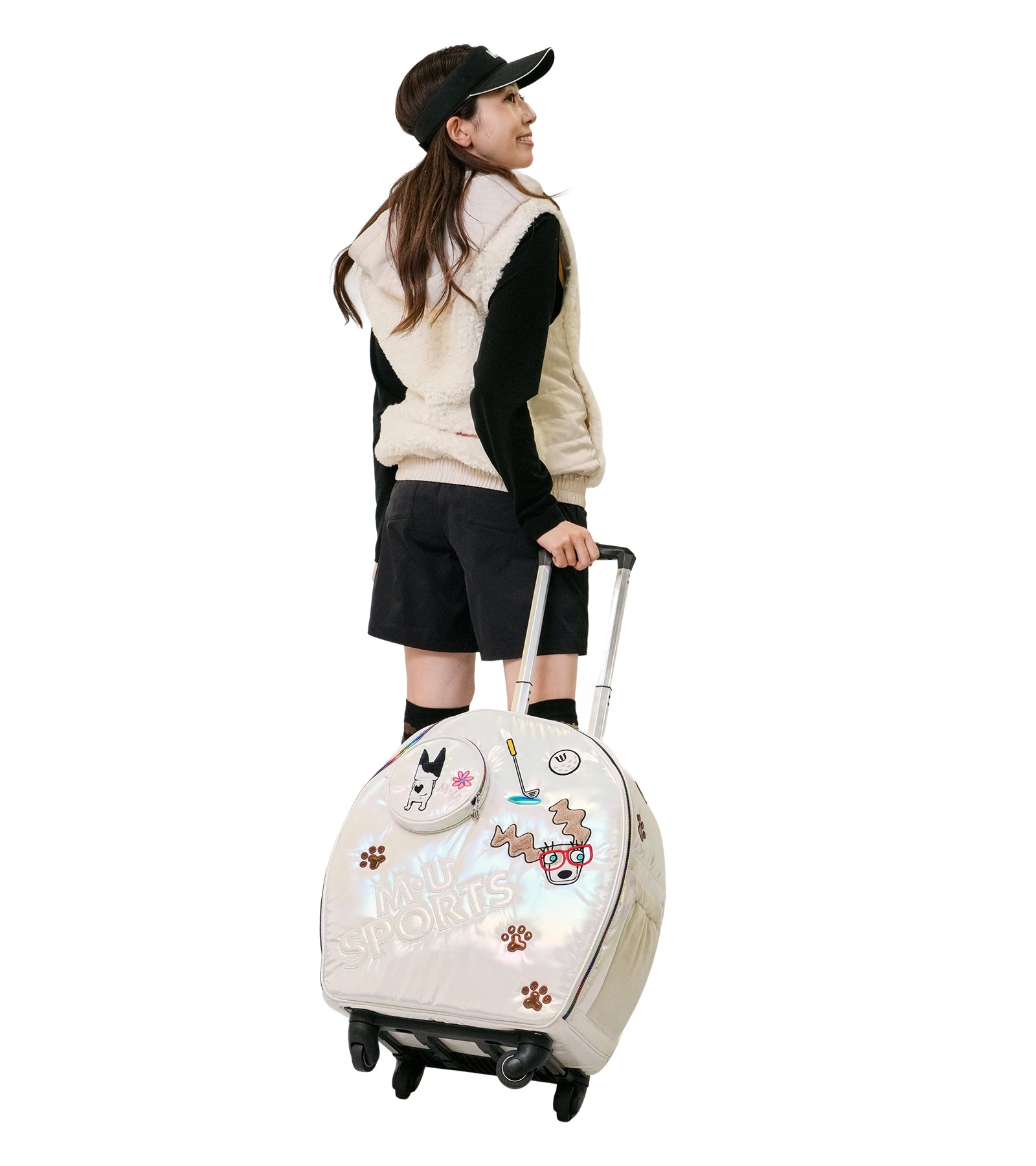 M・U SPORTS 25年秋冬新作 ホログラムオーロラキャリーバッグ ホワイト ホログラムオーロラデザインCarryBag – M・U SPORTS ONLINE SHOP