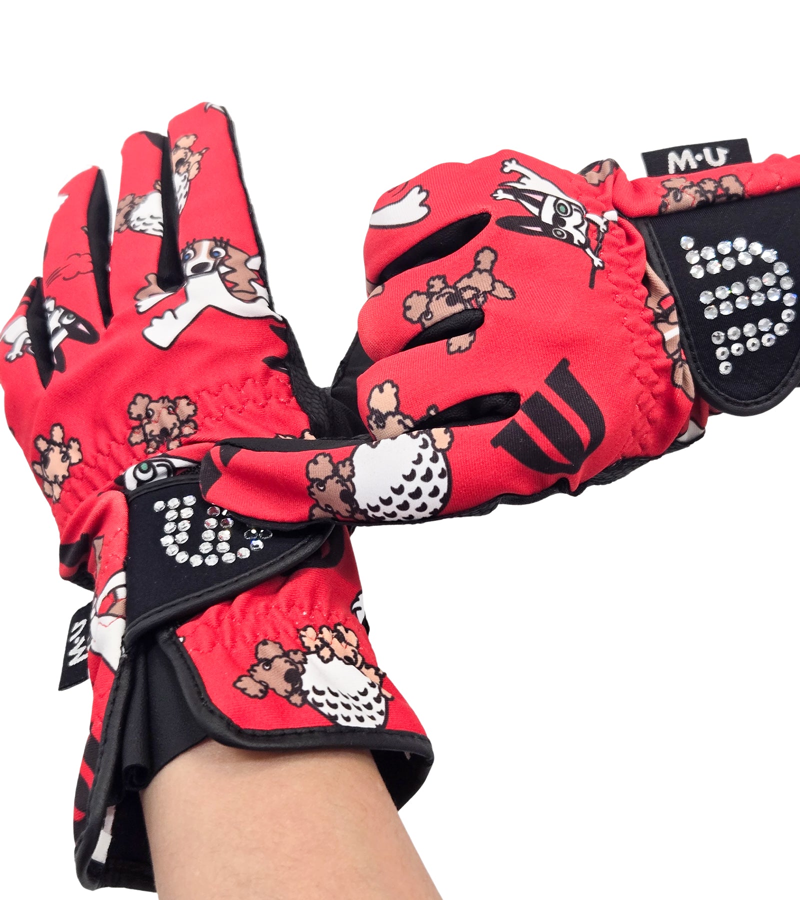 ゴルフレディース Mu sports ゴルフ グローブ 両手 ハート ストレッチ