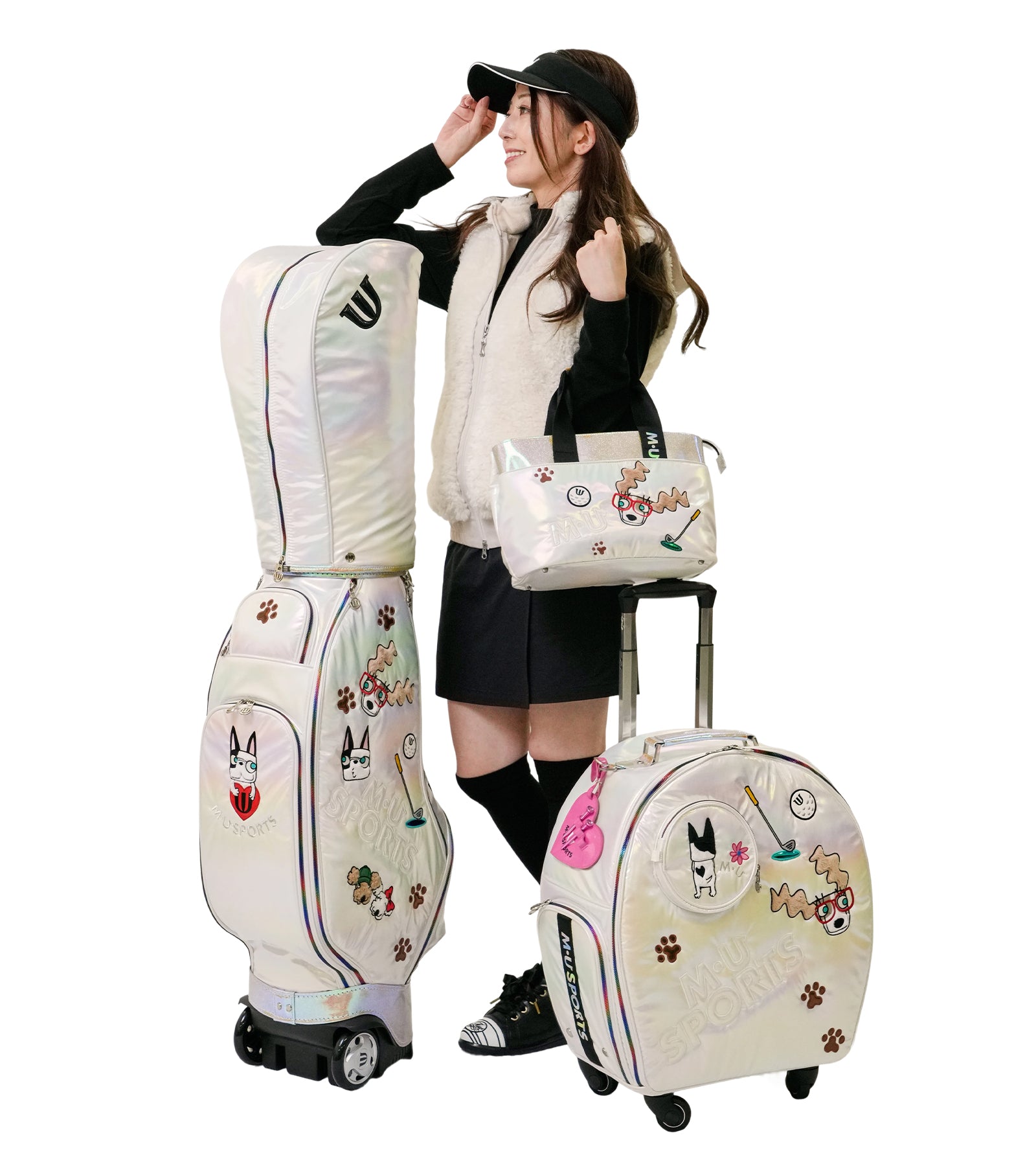M・U SPORTS 25年秋冬新作 ホログラムオーロラキャリーバッグ ホワイト ホログラムオーロラデザインCarryBag – M・U SPORTS ONLINE SHOP