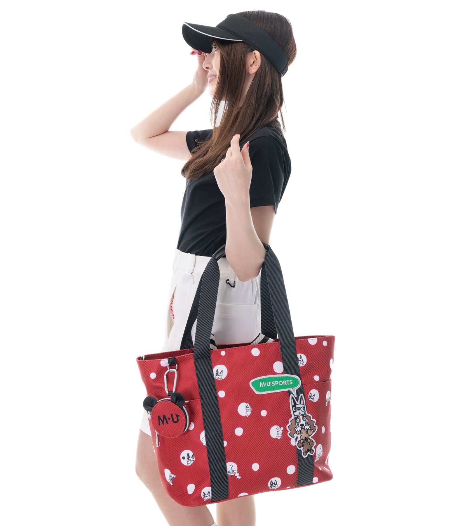 ミニポーチ付き 2WAYポルカドット柄 トートバック – M・U SPORTS