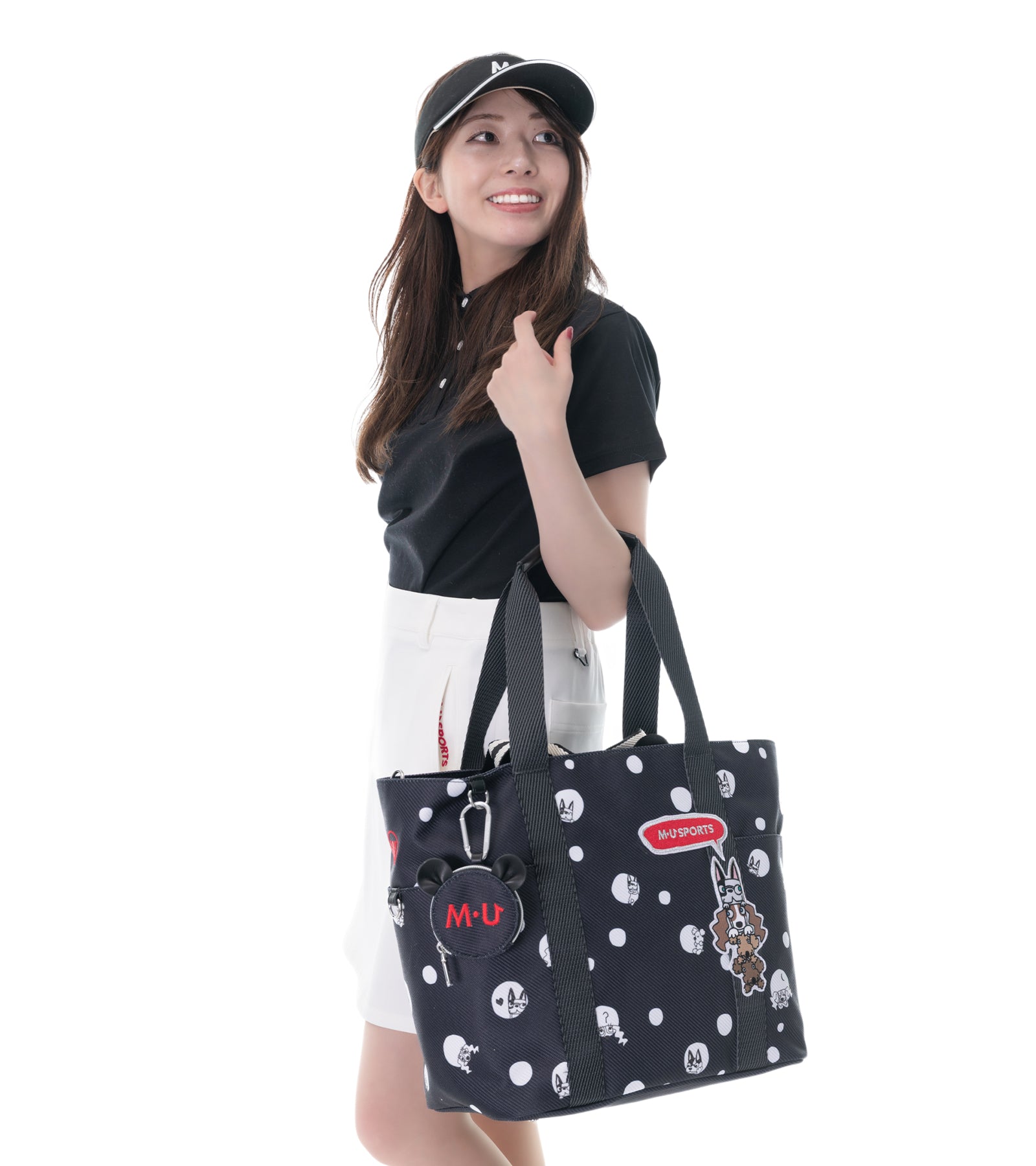 ミニポーチ付き 2WAYポルカドット柄 トートバック – M・U SPORTS