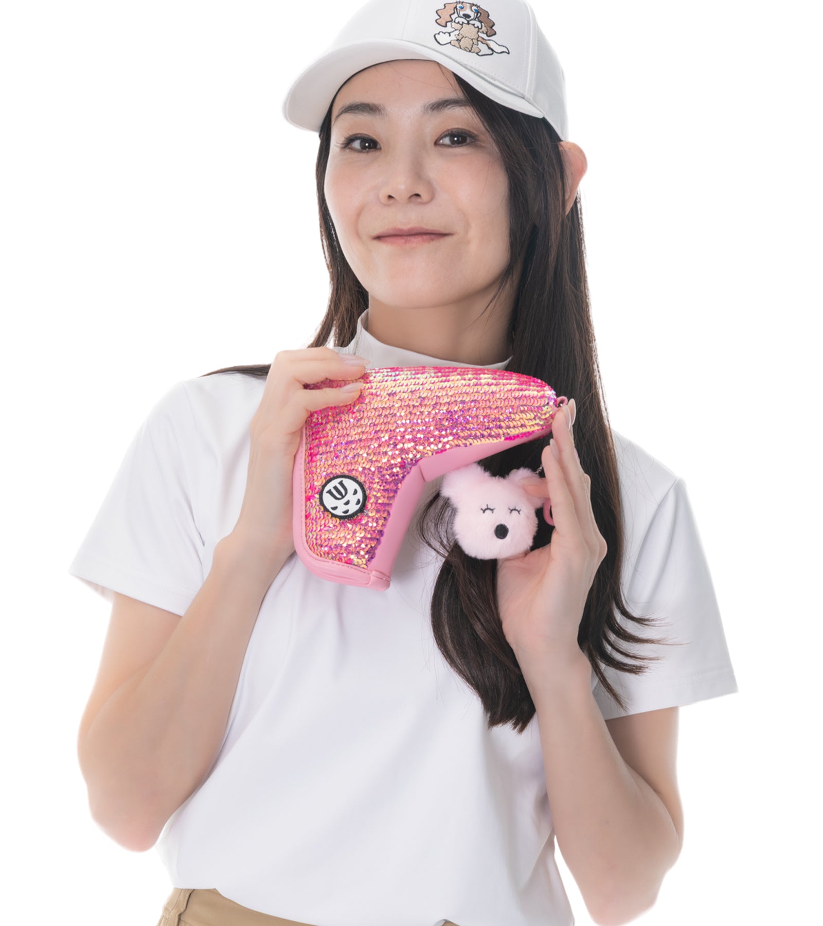 揺れるシュシュ付 シャイニーパターカバー