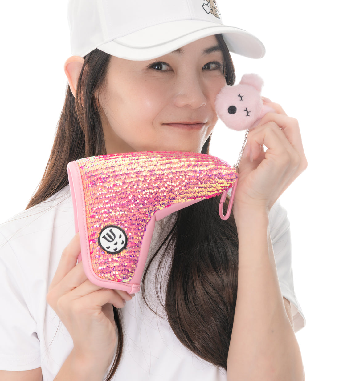 揺れるシュシュ付 シャイニーパターカバー