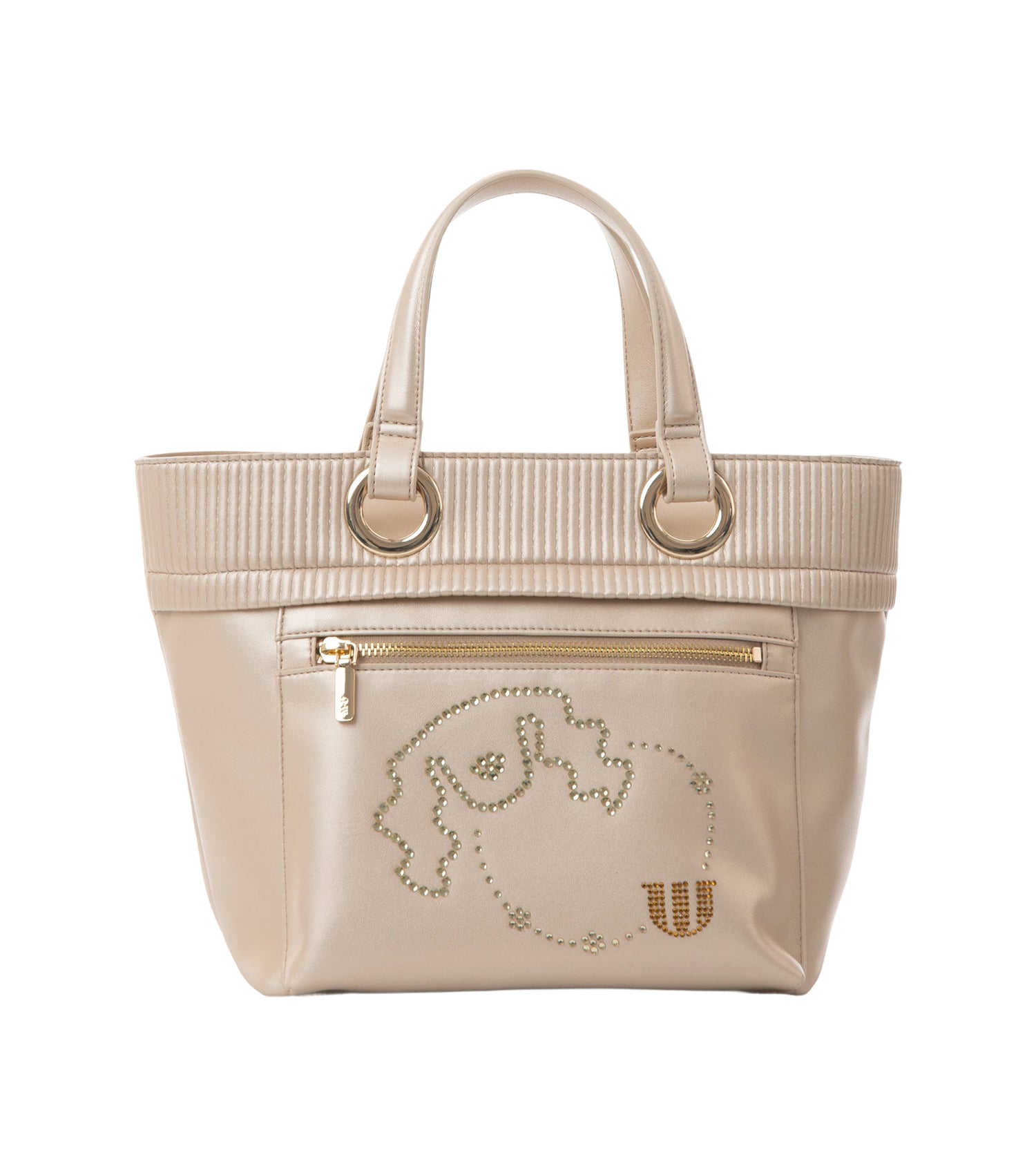 デュアルレザービジューロイヤルハンドバック