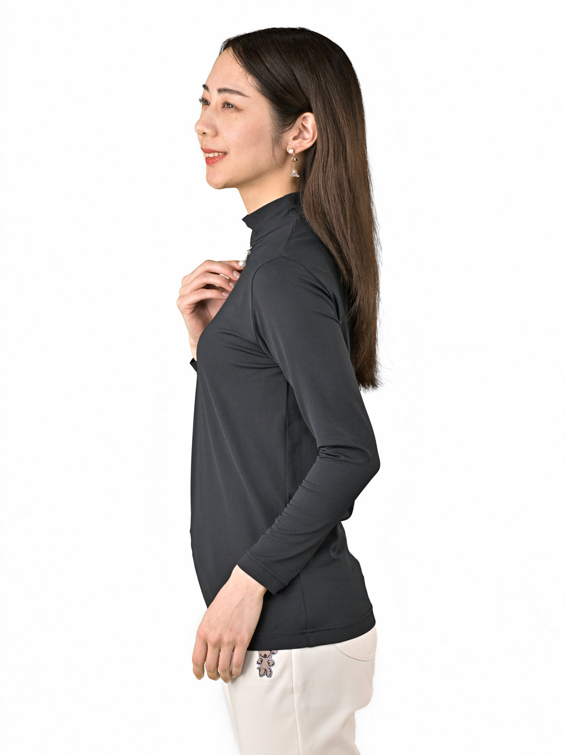 High tension high neck pull over (701J6418)