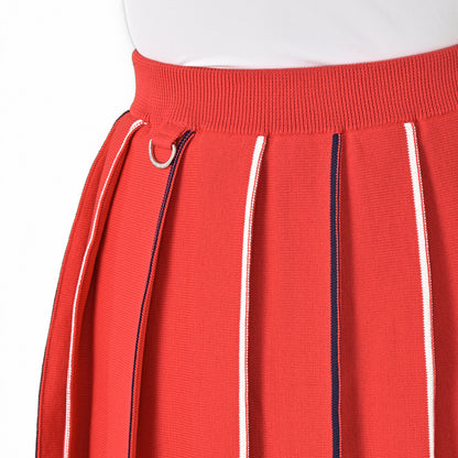 Cotton like knit pleated skirt (801J6502)