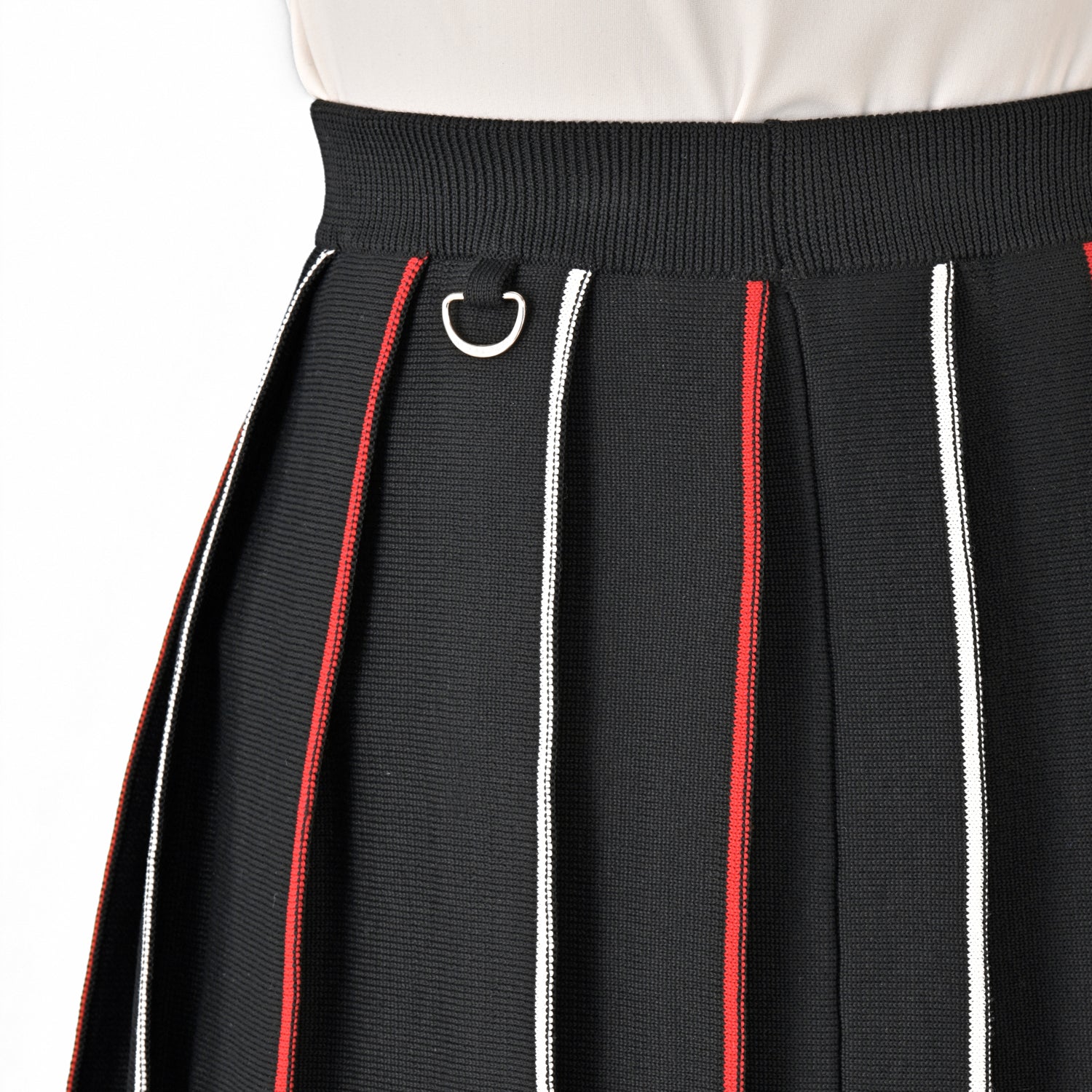 Cotton like knit pleated skirt (801J6502)