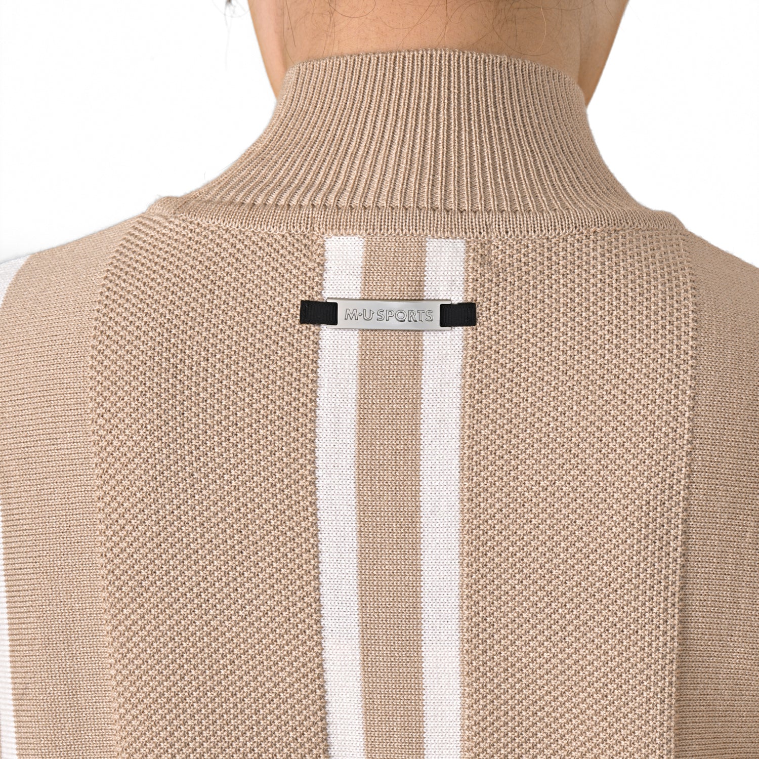 Shoulder frill stripe high neck setter (701J8206)