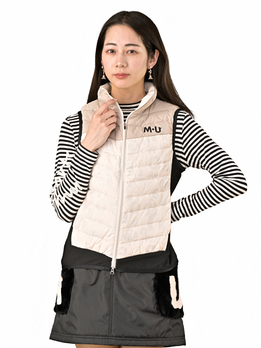 Light down logo all-over pattern vest (701J6350)