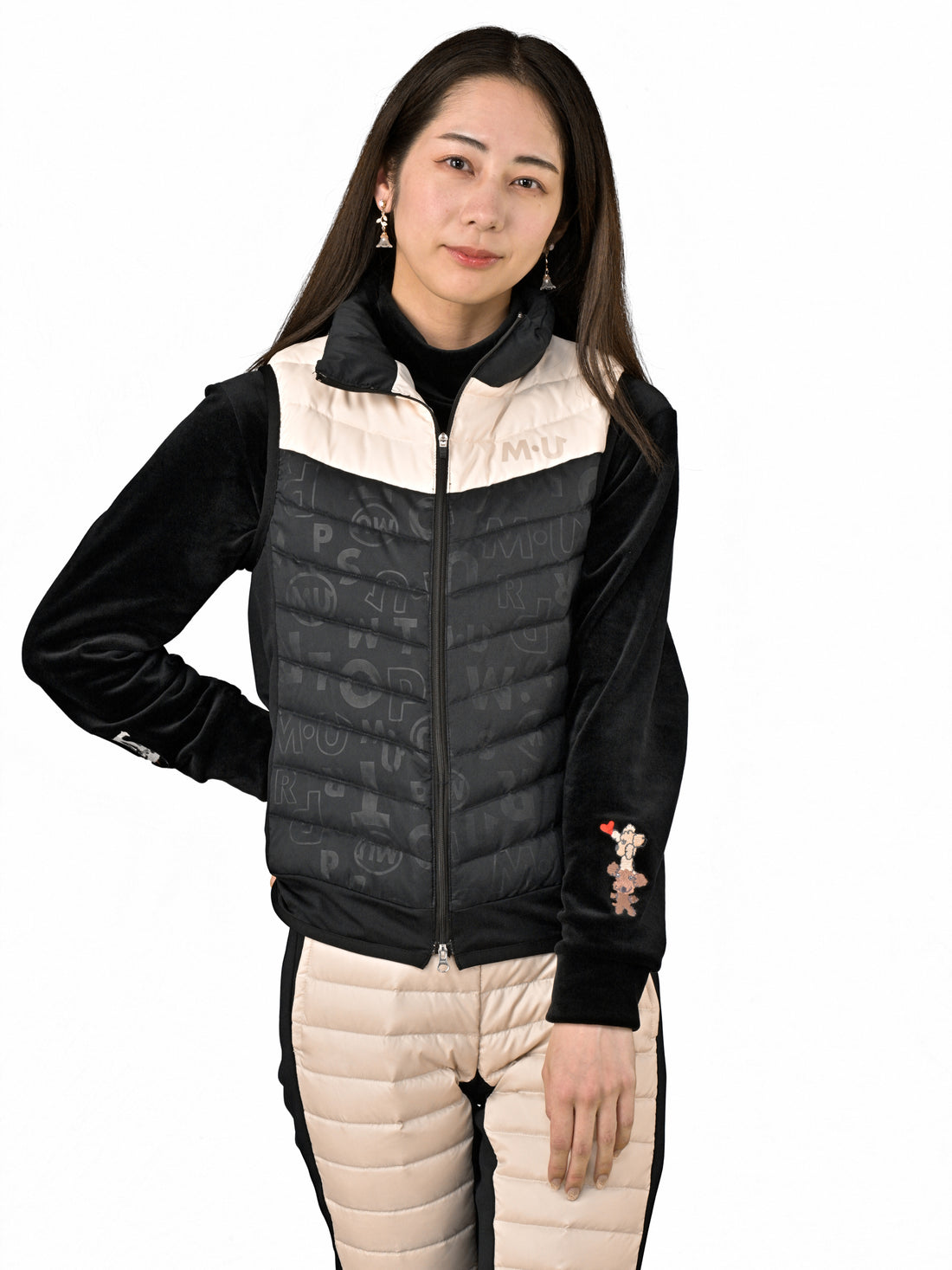 Light down logo all-over pattern vest (701J6350)