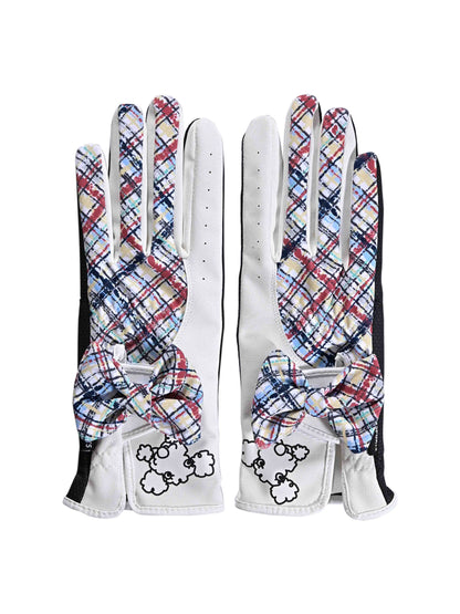 Bias check pattern two-handed gloves (703J6802)