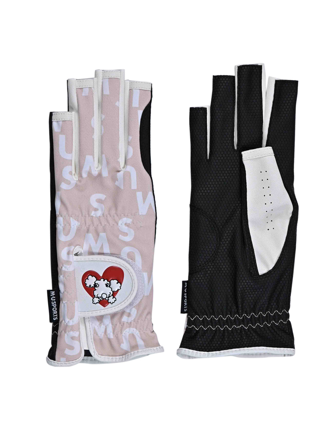 MU logo all-over pattern two-handed gloves without fingertips (703J6804)