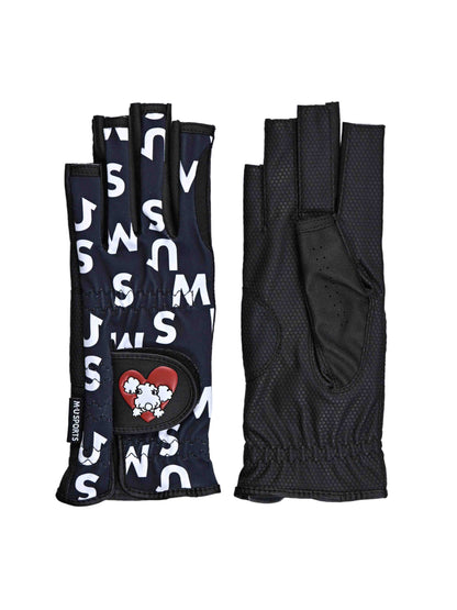 MU logo all-over pattern two-handed gloves without fingertips (703J6804)