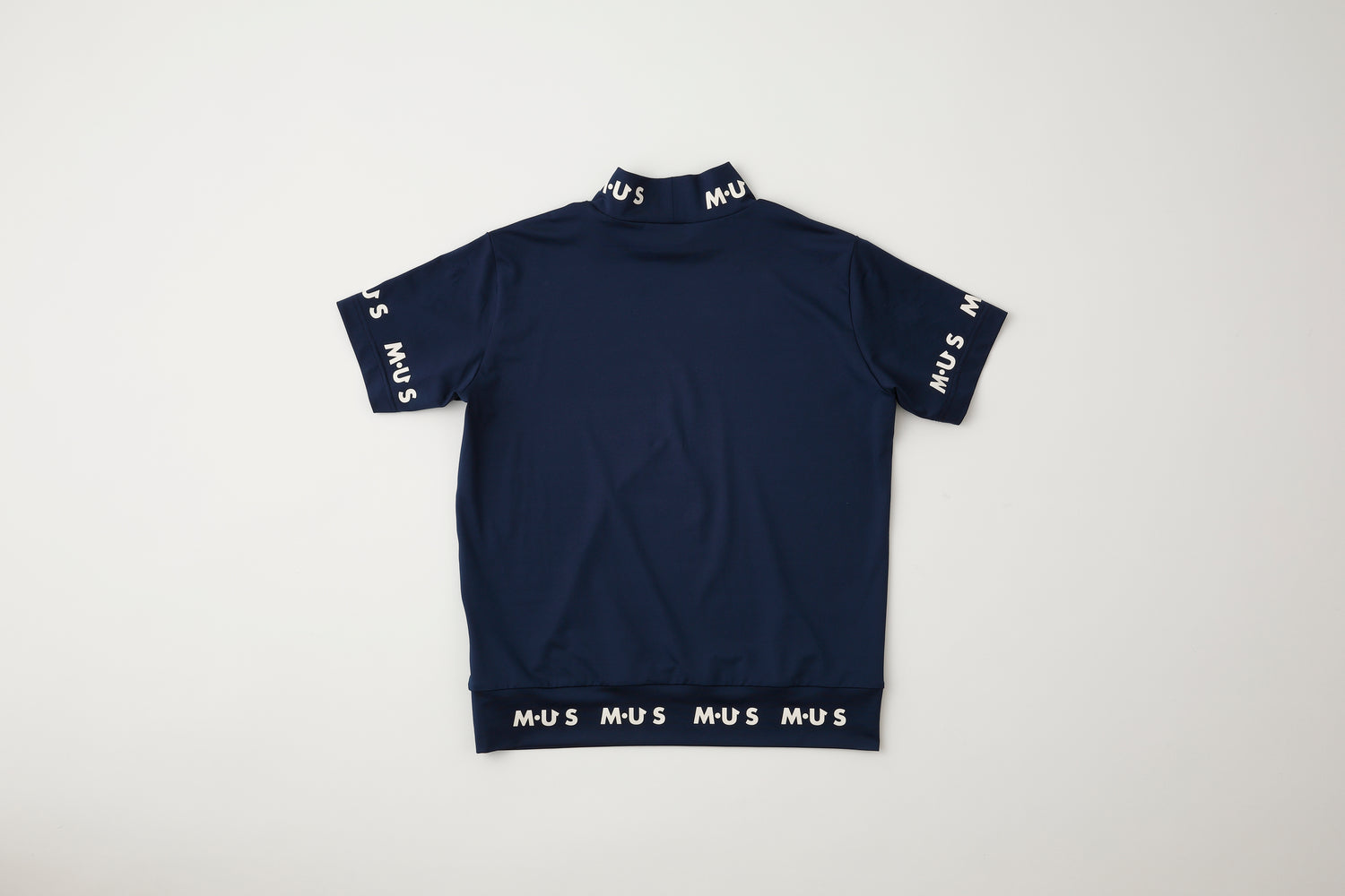 Short sleeve logo print mock neck (801Q4404)