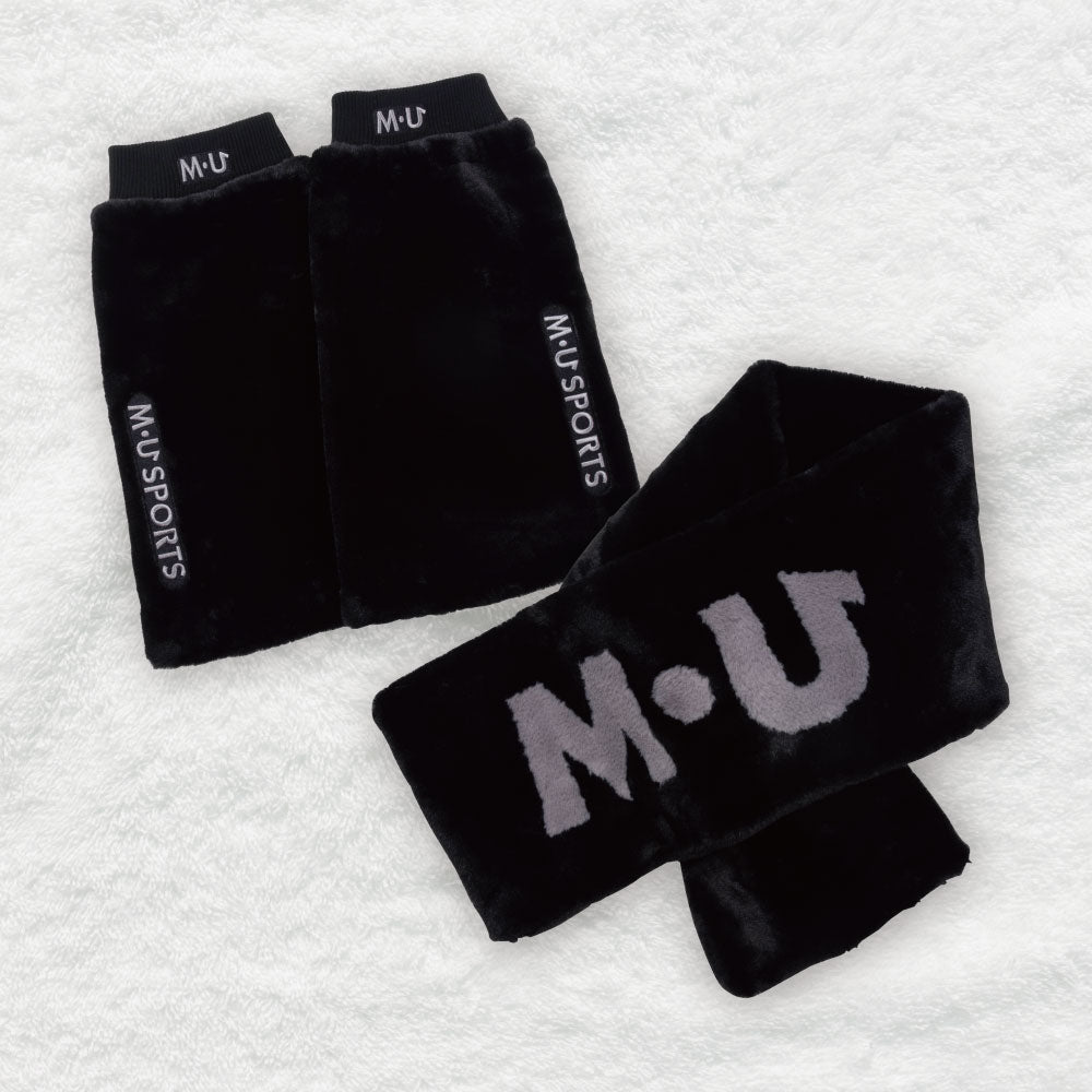 [Flush Set] Boar Stole &amp;amp; Boar Leg Warmer 2-piece Set (Black &amp;amp; Black)