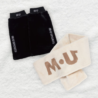 [Flush Set] Boar Stole &amp;amp; Boar Leg Warmer 2-piece Set (Ivory &amp;amp; Black)