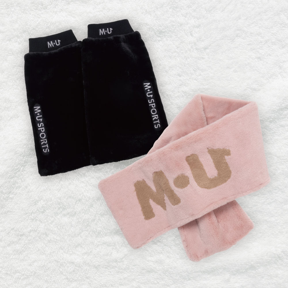 [Flush Set] Boar Stole &amp;amp; Boar Leg Warmer 2-piece Set (Pink &amp;amp; Black)