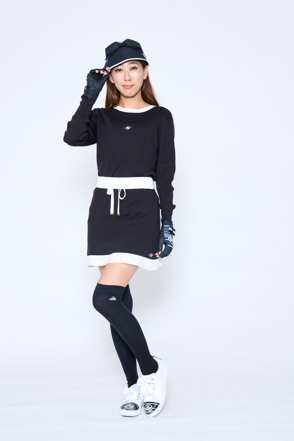 Bicolor long sleeve knit with back ribbon (701H6228) 