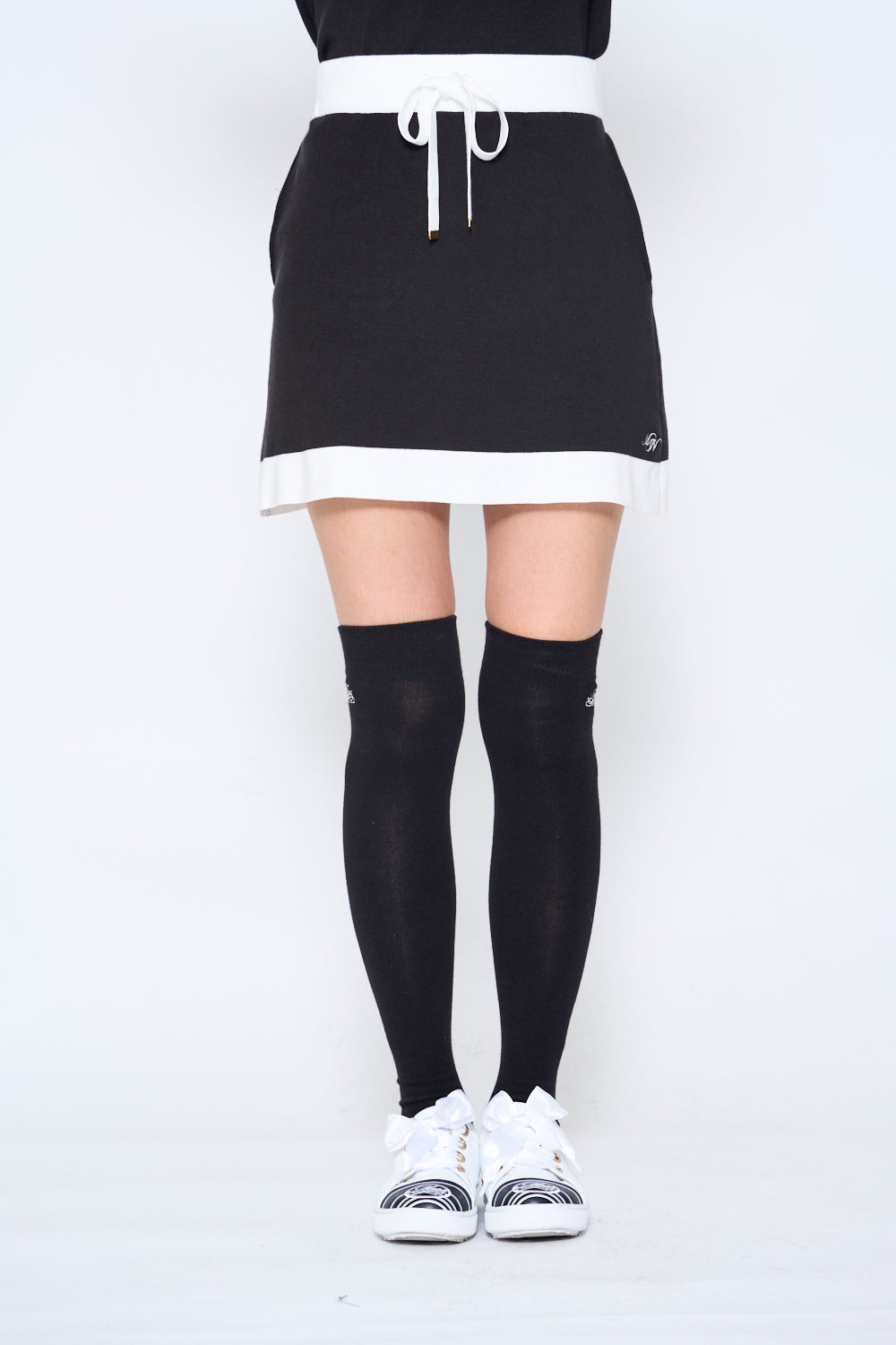 Bicolor knit skirt (701H6560K)
