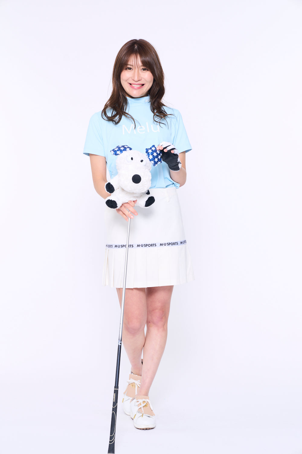 Switch pleated skirt with logo tape (801H3552)