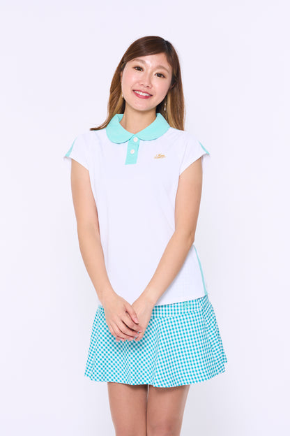 ラウンドカラー脇メッシュフレンチスリーブシャツ（701H3018）