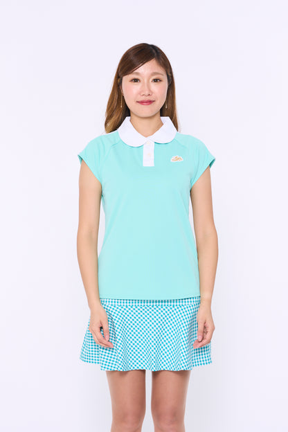 ラウンドカラー脇メッシュフレンチスリーブシャツ（701H3018）