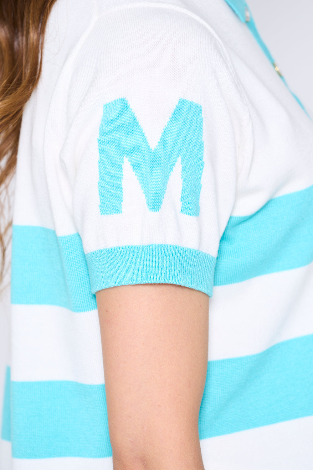 Short sleeve intarsia knit (801H6258K)