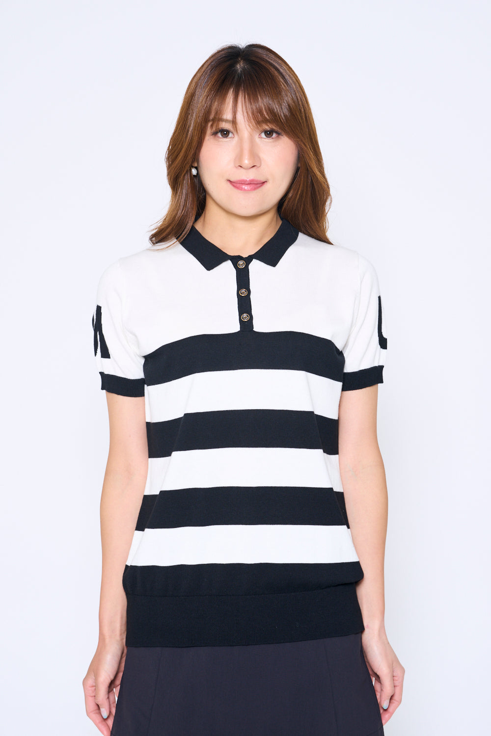 Short sleeve intarsia knit (801H6258K)