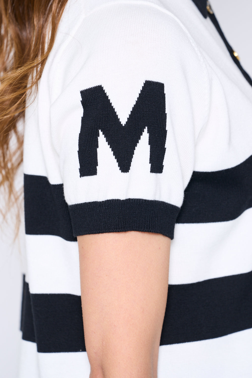 Short sleeve intarsia knit (801H6258K)