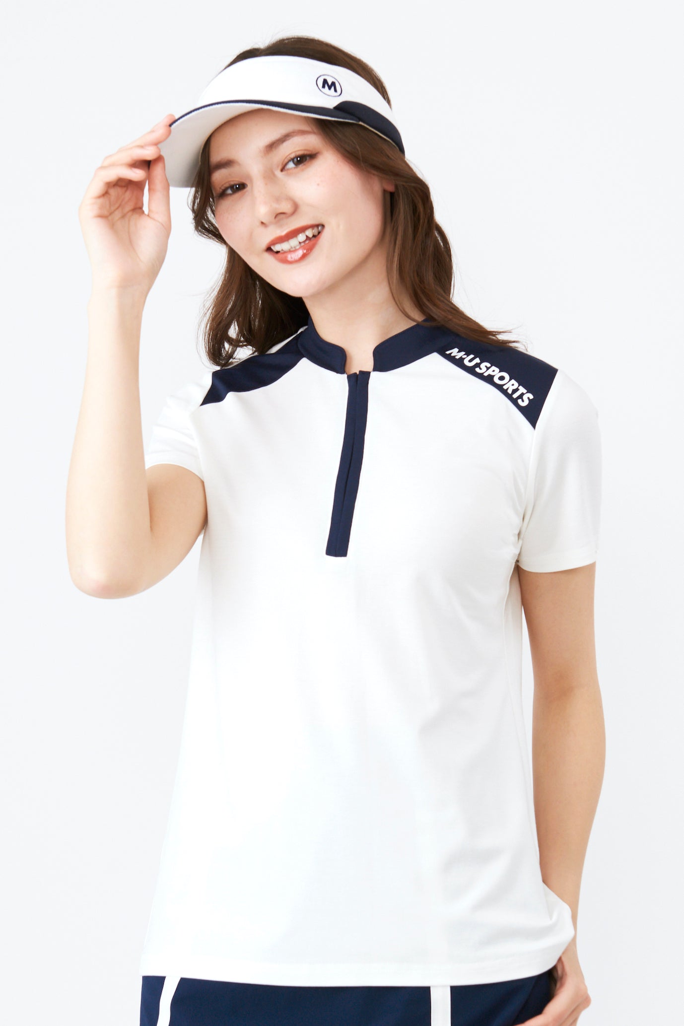 半袖ハイテンションバイカラーハーフジッププルオーバー（801J3450）