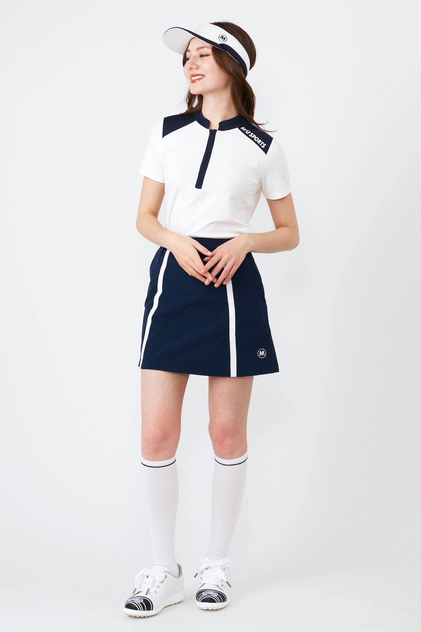 半袖ハイテンションバイカラーハーフジッププルオーバー（801J3450）