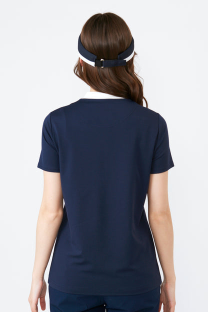 半袖ハイテンションバイカラーハーフジッププルオーバー（801J3450）