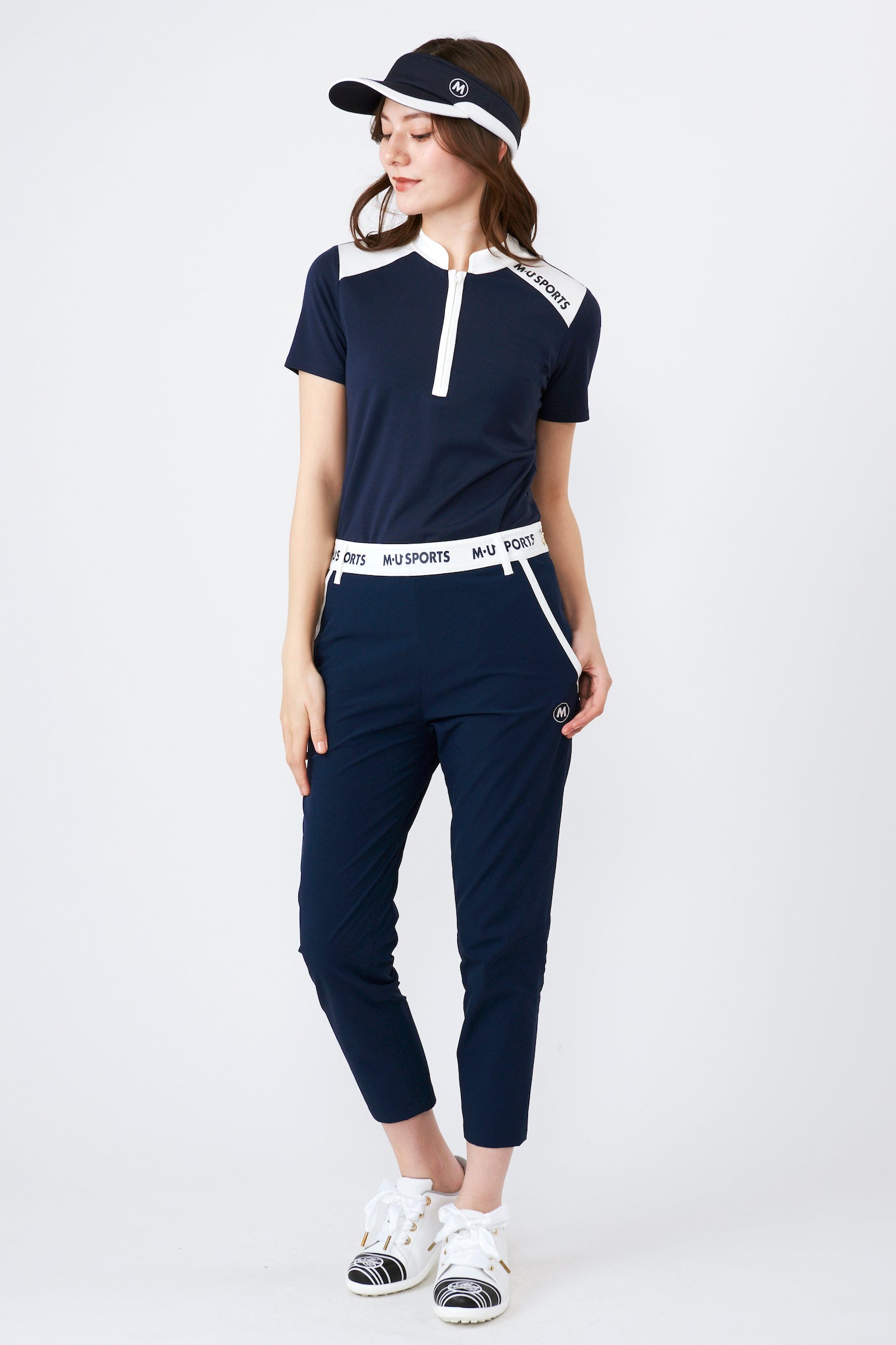 半袖ハイテンションバイカラーハーフジッププルオーバー（801J3450）