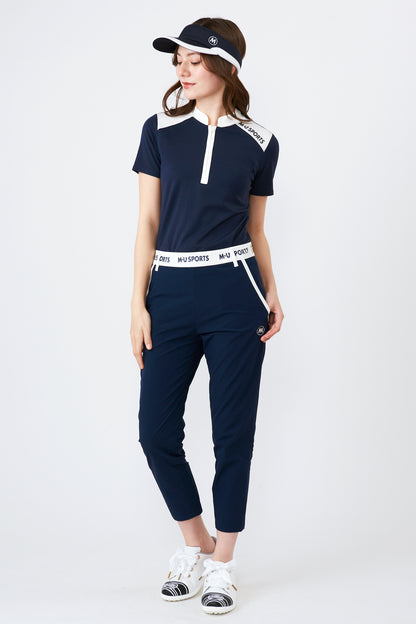 半袖ハイテンションバイカラーハーフジッププルオーバー（801J3450）