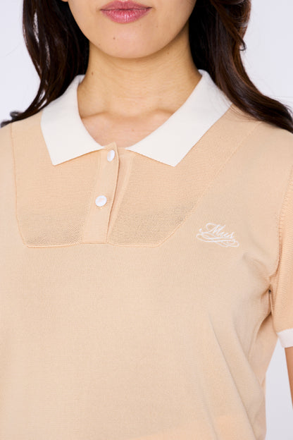 スポーティメッシュ切り替え半袖ニットポロ（701H3202）