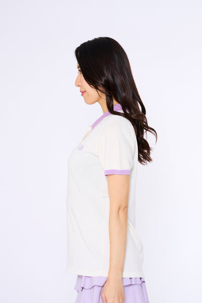 スポーティメッシュ切り替え半袖ニットポロ（701H3202）