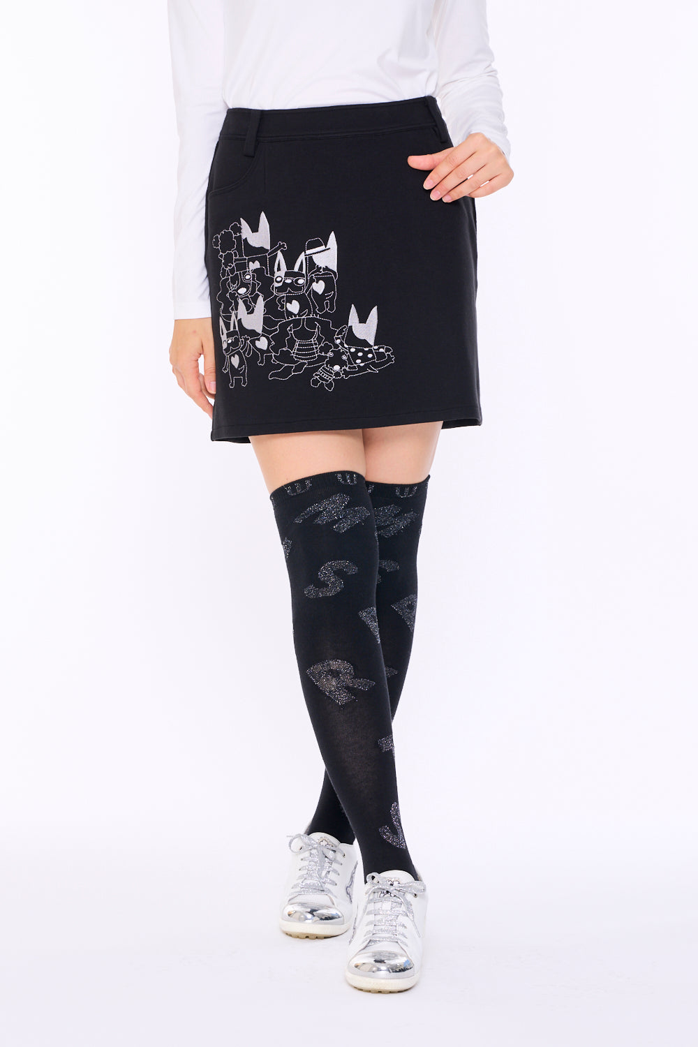 ラグウォームモイストポンチ　刺繡入りスカート（701D6546）
