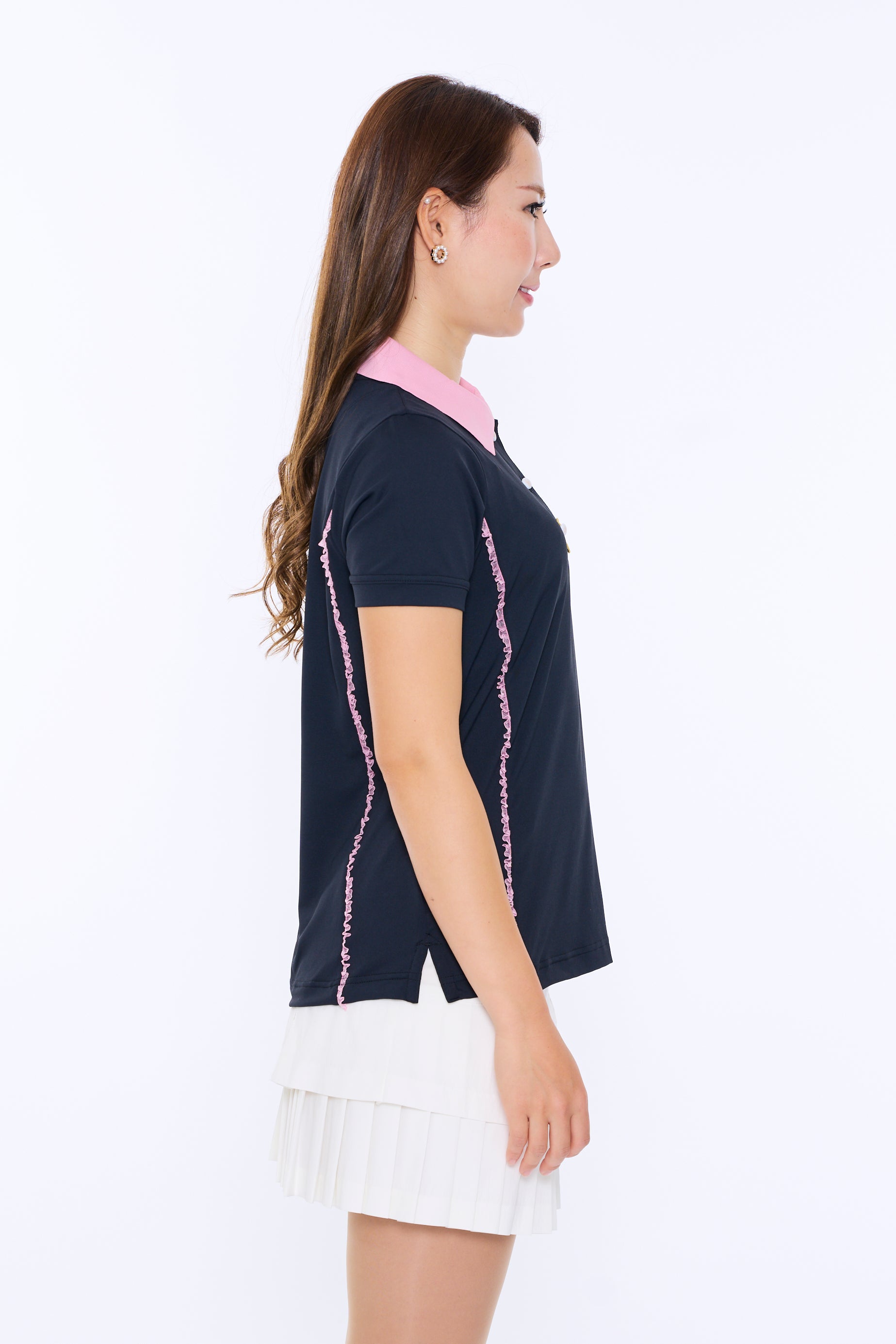 Short sleeve cleric polo with trim tape (701H2006)